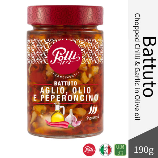 Polli Italian Battuto 190g - Chopped chilli and Garlic in Olive Oil