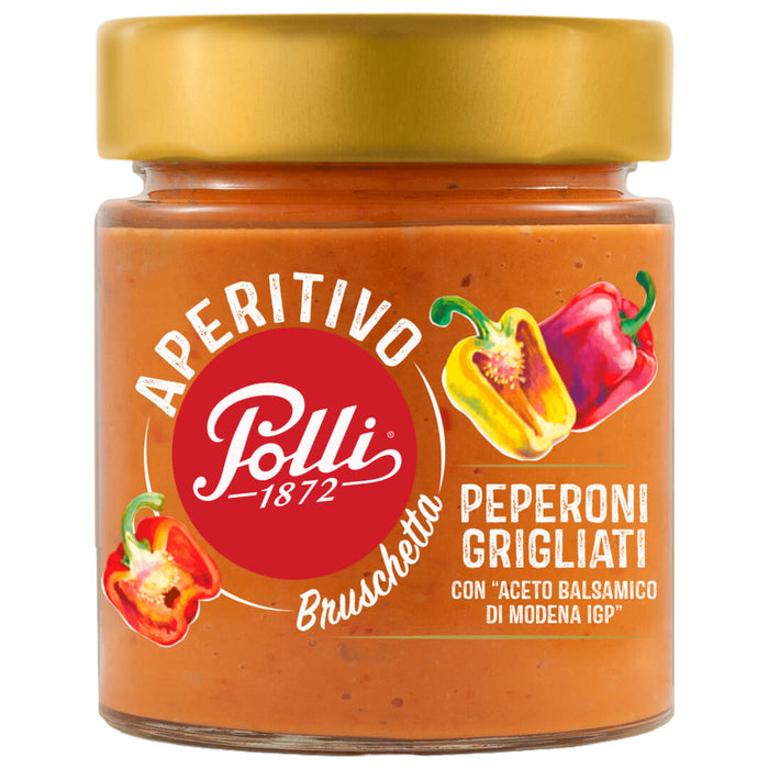 Polli Italian Bruschetta spread 140g - Grilled Bell Peppers and Balsamic Vinegar
