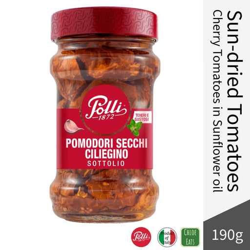 Polli Italian Marinated Sun-dried Cherry Tomatoes in Sunflower Oil 190g
