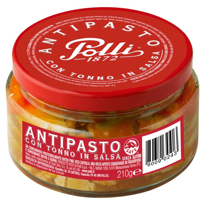 Polli Italian Antipasto Vegetables and Tuna in Tomato Sauce 210g