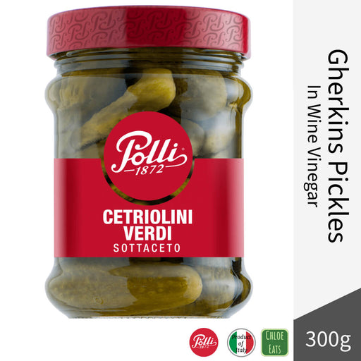 Polli Italian Gherkins Pickles in Wine Vinegar 300g