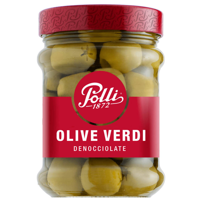 Polli Italian Green Pitted Olives 545g