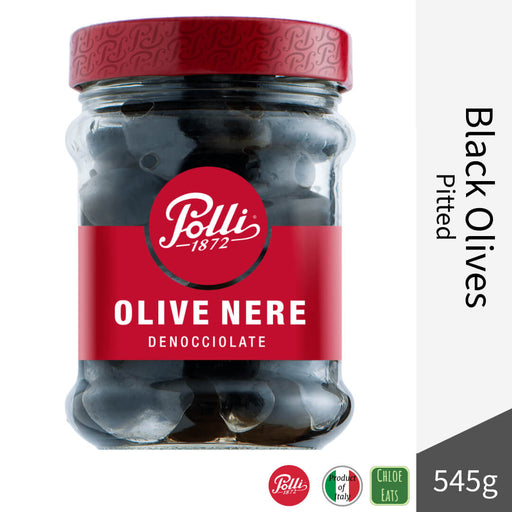 Polli Italian Black Pitted Olives 545g