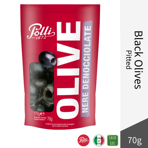 Polli Italian Black Pitted Olives 70g Pack