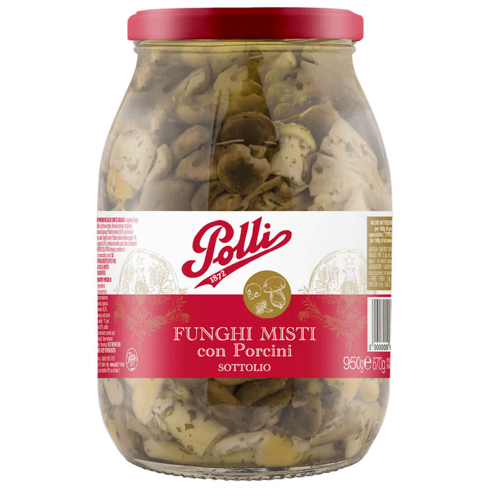 Polli Italian Mushroom mix with Porcini in Sunflower Oil 950g