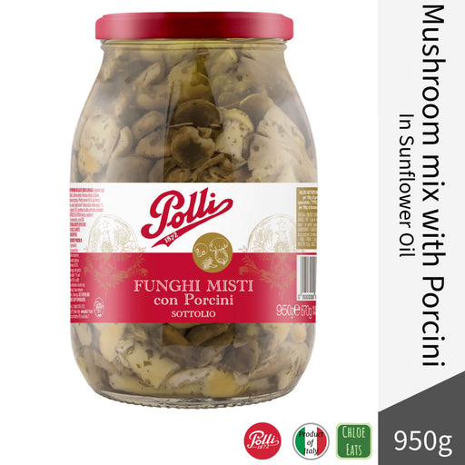 Polli Italian Mushroom mix with Porcini in Sunflower Oil 950g