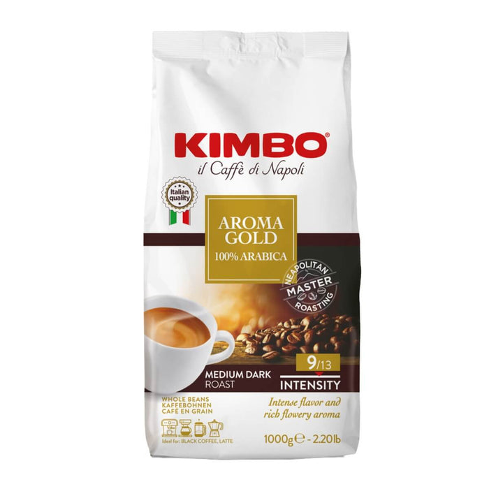 Kimbo Italian Coffee Beans - Aroma Gold 100% Arabica 1kg