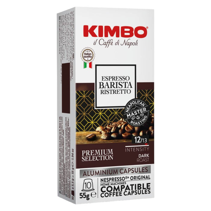 Kimbo Italian Nespresso Compatible Coffee Capsules - Barista Espresso Ristretto 10x5.5g