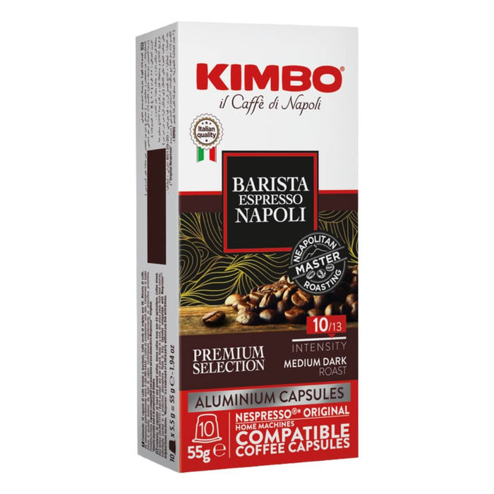 Kimbo Italian Nespresso Compatible Coffee Capsules - Barista Espresso Napoli 10x5.5g