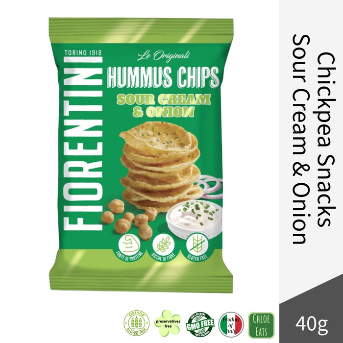 Fiorentini Italian Organic Chickpea Hummus Chips - Sour Cream and Onion 40g