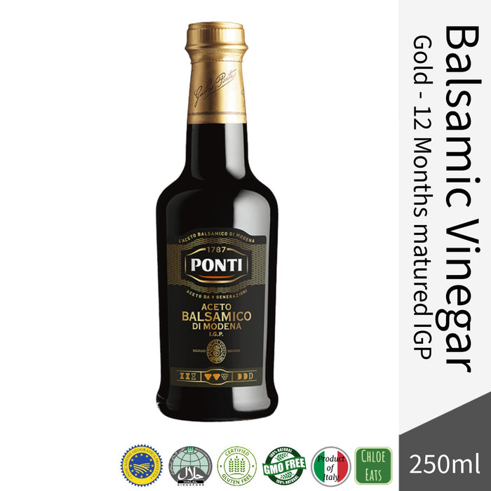 Ponti Italian Balsamic Vinegar of Modena IGP - Gold 12 months 250ml