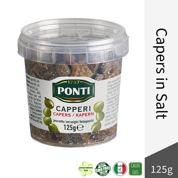 Ponti Italian Capers in Salt 125g
