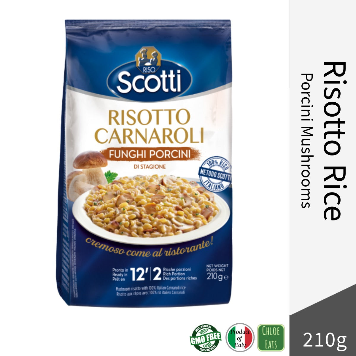 Scotti Italian Carnaroli Risotto Rice 210g Porcini Mushrooms — Chloe Eats