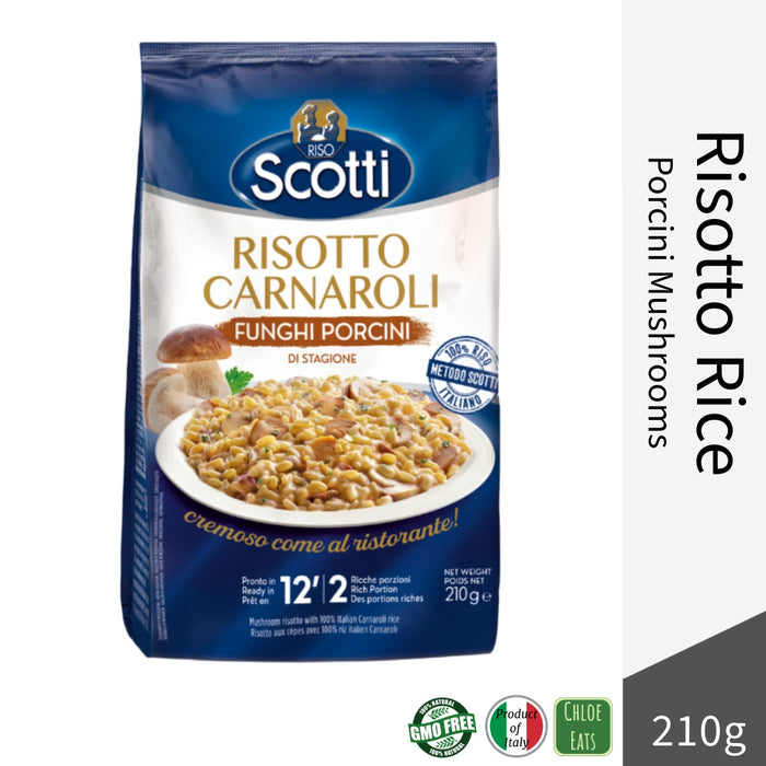 Scotti Italian Carnaroli Risotto Rice 210g - Porcini Mushrooms