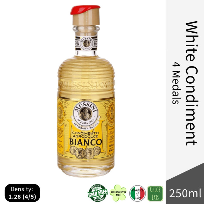 Mussini Italian Belle Epoque White Balsamic Condiment 4 Medals - High Density 1.28 250ml