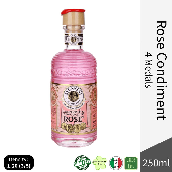 Mussini Italian Belle Epoque Rose Balsamic Condiment 4 Medals - High Density 1.20 250ml