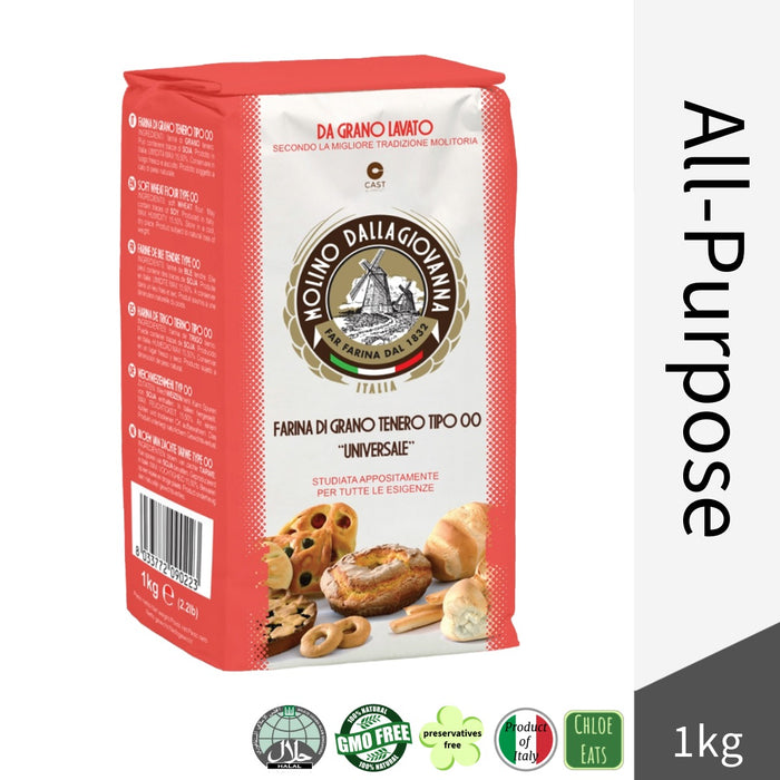 Dallagiovanna Italian Type 00 All-Purpose Flour for Pizza, Bread & Focaccia 1kg