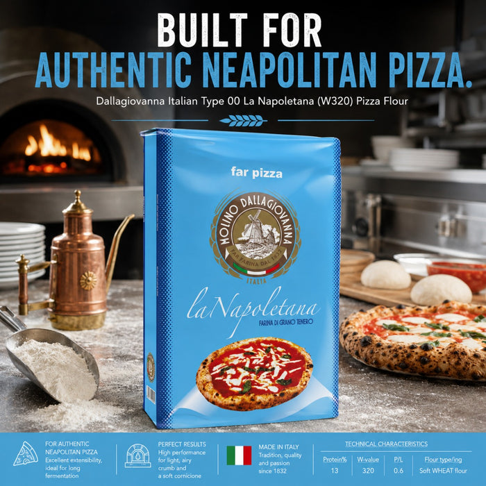 Dallagiovanna Italian Type 00 La Napoletana (W320) Pizza Flour for Neapolitan Pizza 25kg