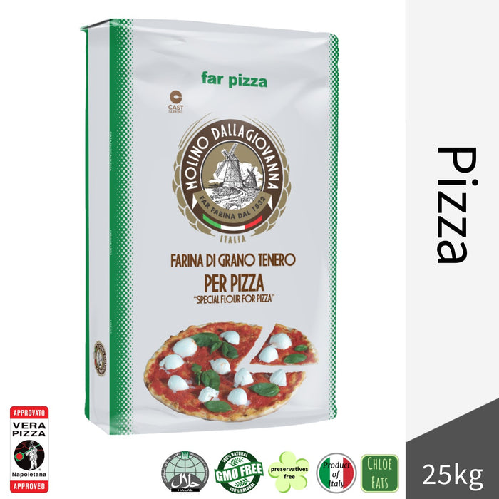 Dallagiovanna Italian Type 00 Pizza Green (W350) Pizza Flour for Long Fermentation 25kg