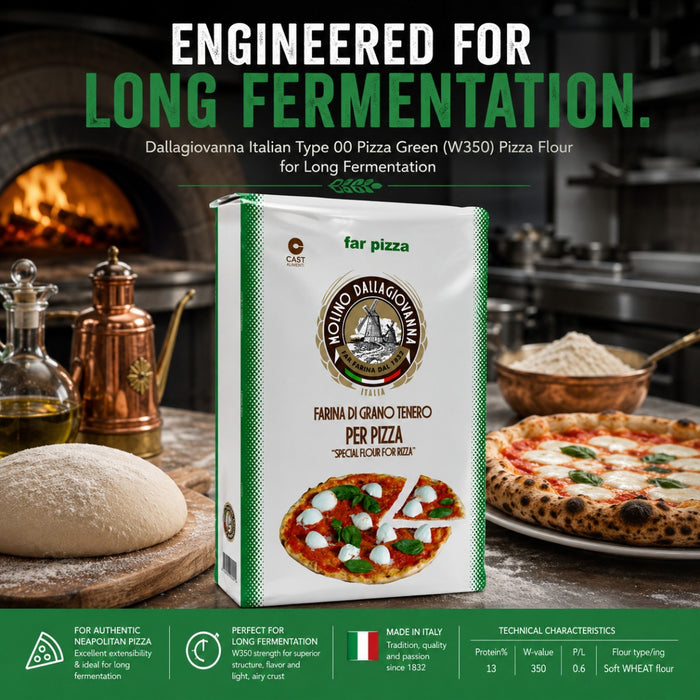 Dallagiovanna Italian Type 00 Pizza Green (W350) Pizza Flour for Long Fermentation 25kg