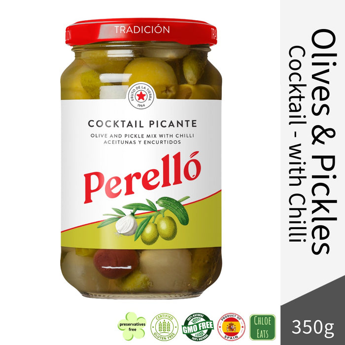 Perello Spanish Olive and Pickle Cocktail with Chilli 350g