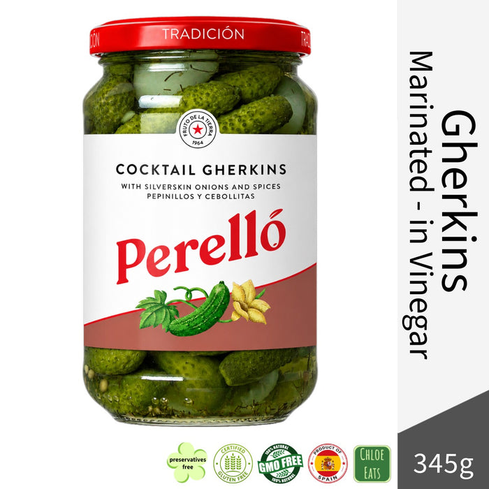 Perello Spanish Gherkins in Vinegar 345g