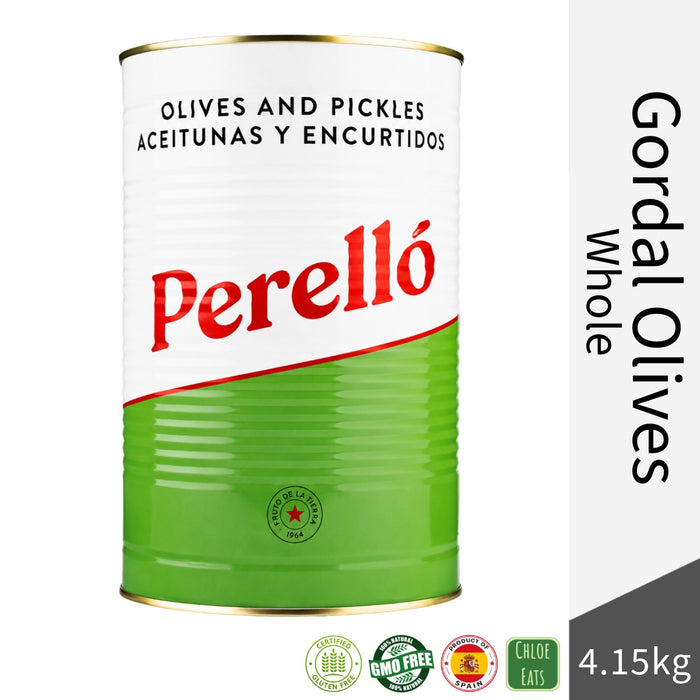 Perello Spanish Green Whole Gordal Olives 4.15kg