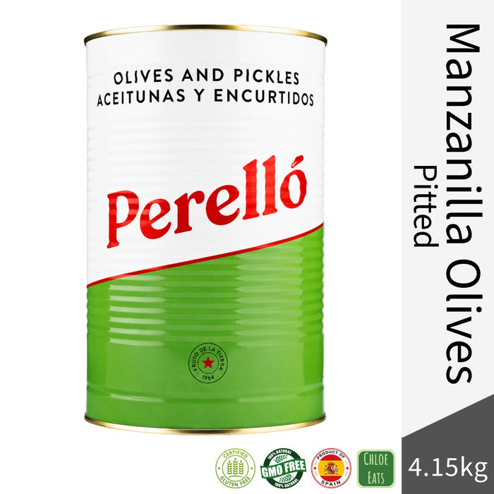 Perello Spanish Green Pitted Manzanilla Olives 4.15kg