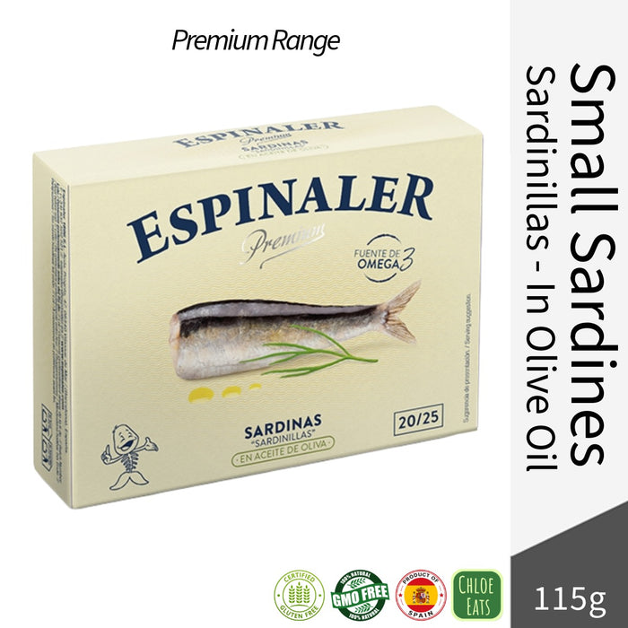 Espinaler Premium Spanish Small Sardines (Sardinillas) in Olive Oil 115g