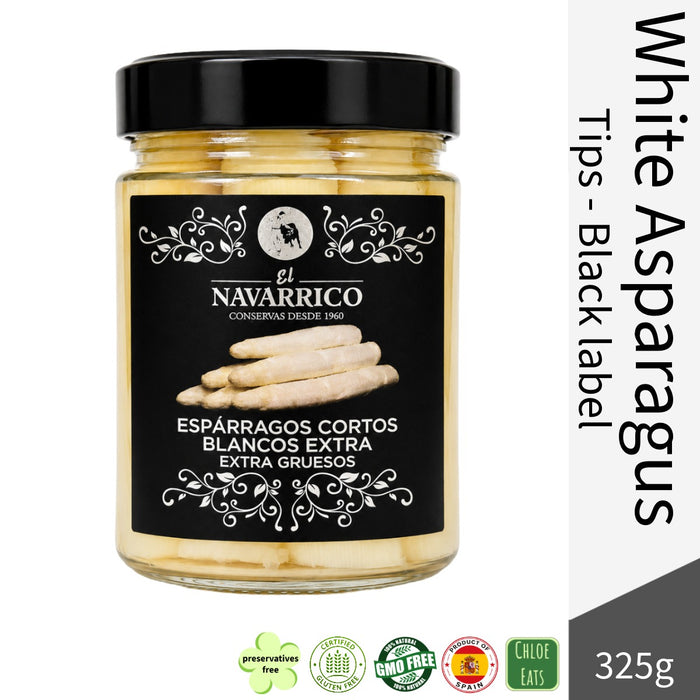 El Navarrico Premium Spanish White Asparagus Tips PGI 325g