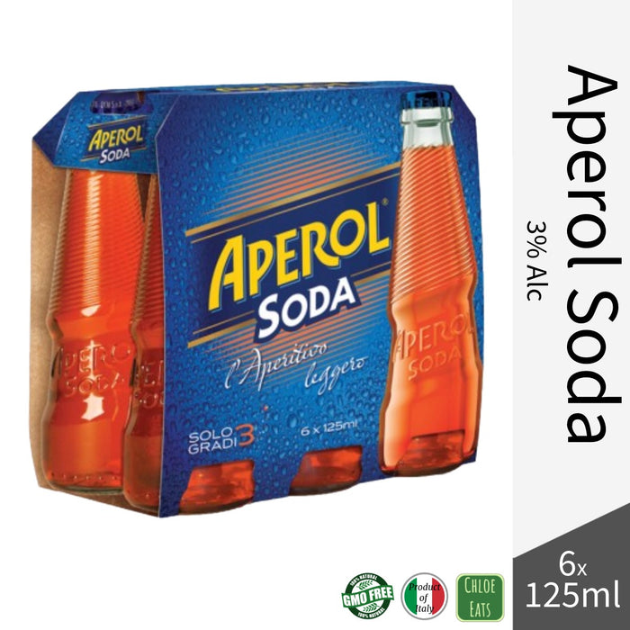 Aperol Soda Italian Aperitivo 3% 6x125ml