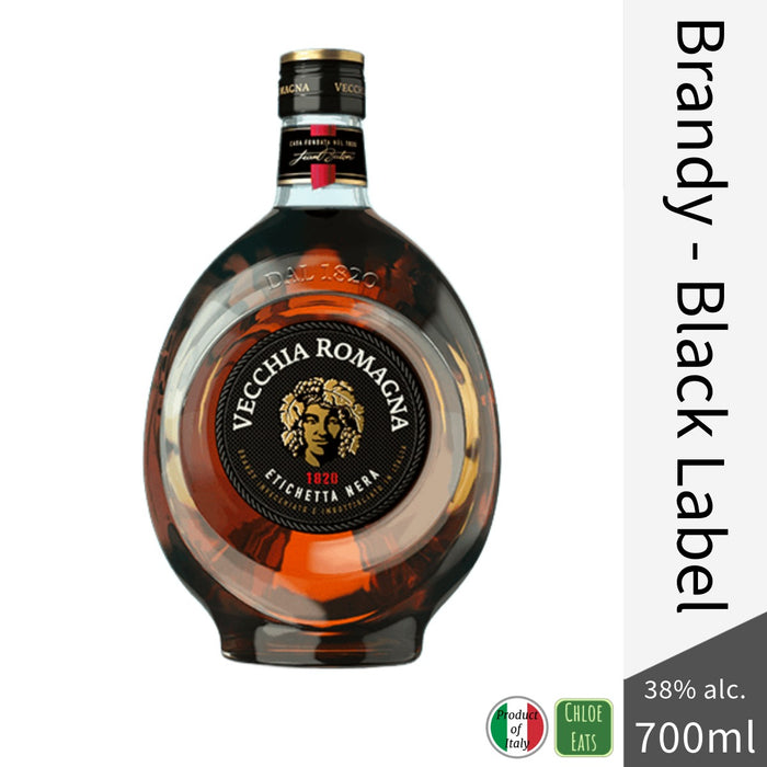 Vecchia Romagna Italian Brandy Black Label 38% 700ml