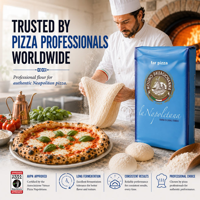 Dallagiovanna Italian Type 0 Manitoba W420 Strong Pizza Flour for Long Fermentation and Biga 5kg