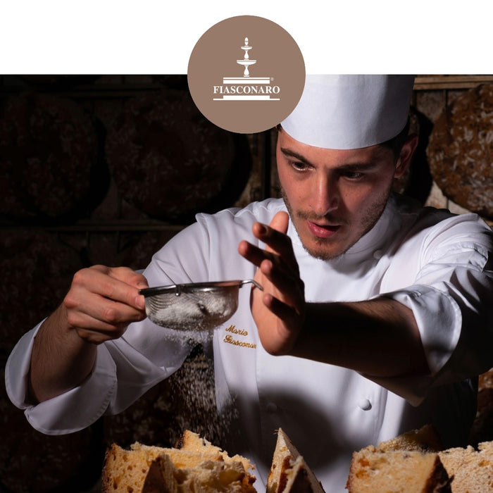 Fiasconaro Panettone - Raisins Topped with Almonds & Icing - Hand wrapped 1kg