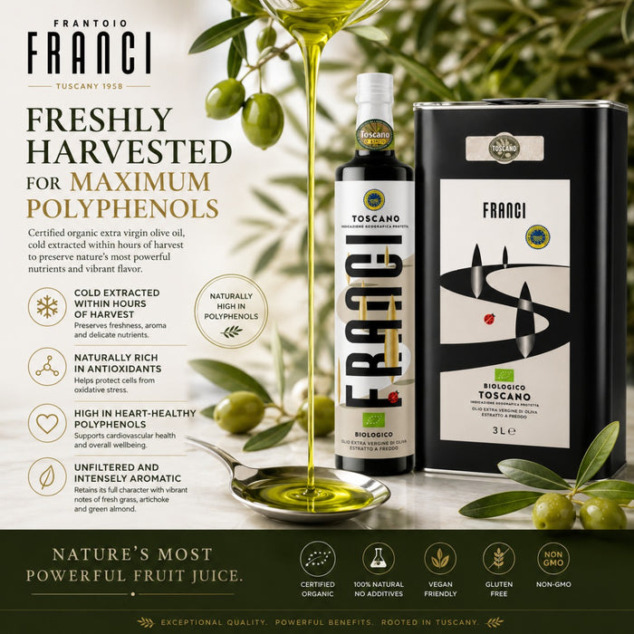 Frantoio Franci Italian Premium Extra Virgin Olive Oil - Villa Magra Grand Cru 500ml