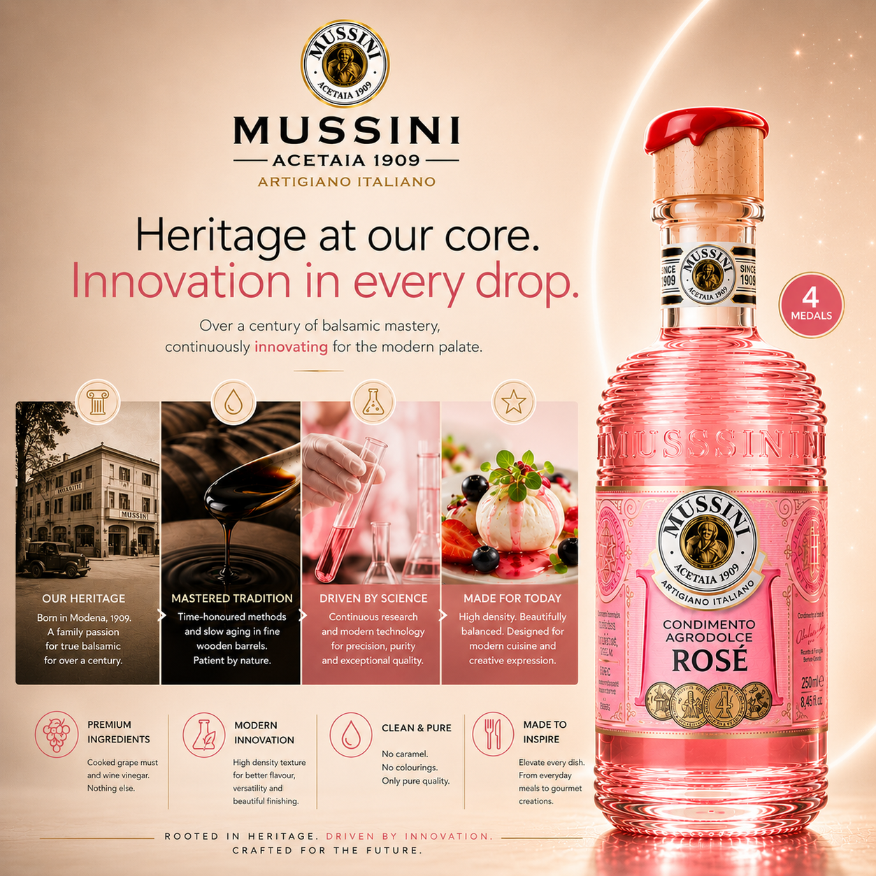 Mussini Italian Belle Epoque Classic Sweet and Sour Condiment 4 Medals ...