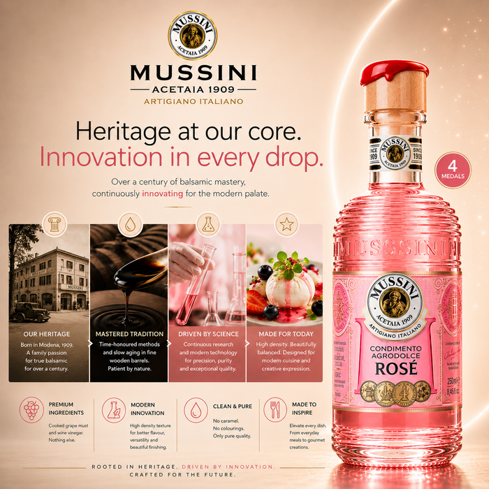 Mussini Italian Belle Epoque White Balsamic Condiment 4 Medals - High Density 1.28 250ml