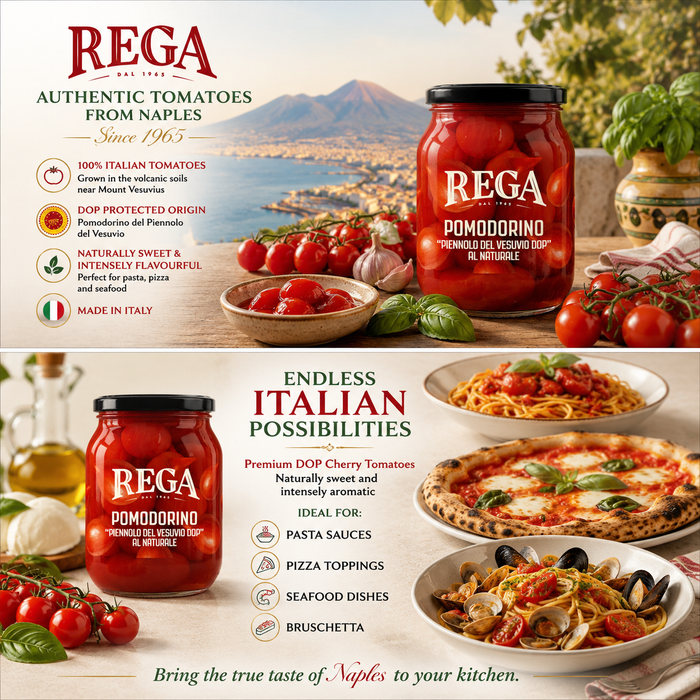 Rega Italian Pomodorino del Piennolo del Vesuvio DOP Cherry Tomatoes 950g