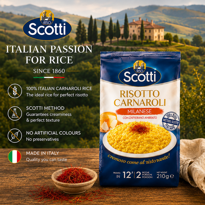 Scotti Italian Carnaroli Risotto Rice 210g - Cheese